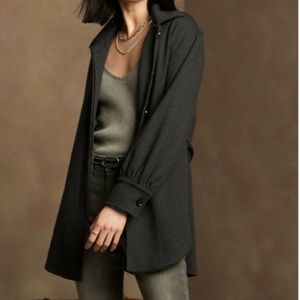 Banana Republic Twill Tie-Waist Knit Jacket